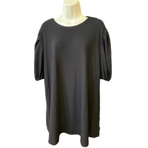 Southern Stitch womens Black Blouse textured puff sleeve size xl